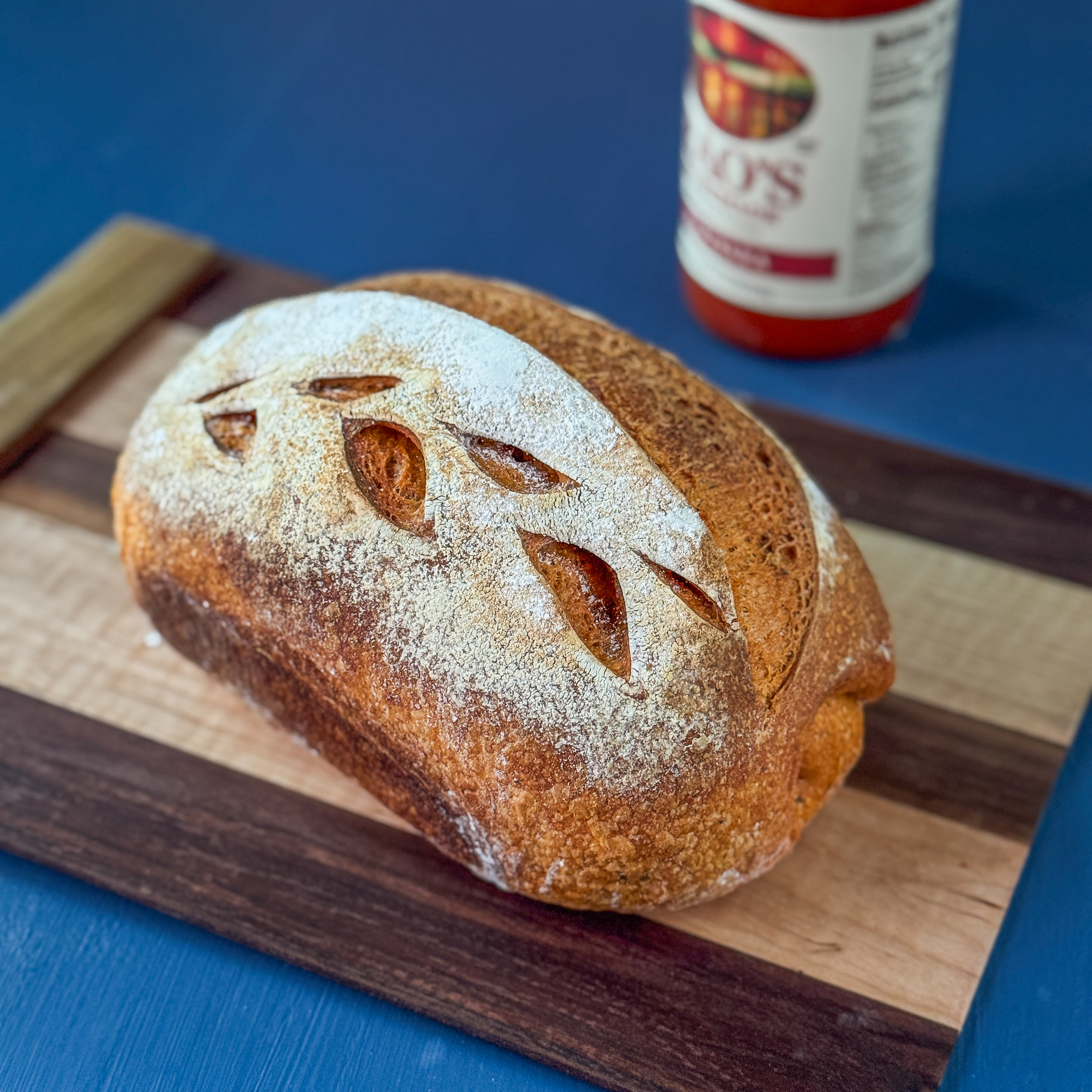 Tomato Basil Sourdough Pan Loaf